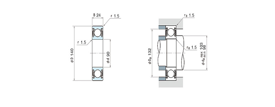 NSK Bearing 6018ZZ &